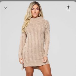 Drinking hot chocolate sweater dress